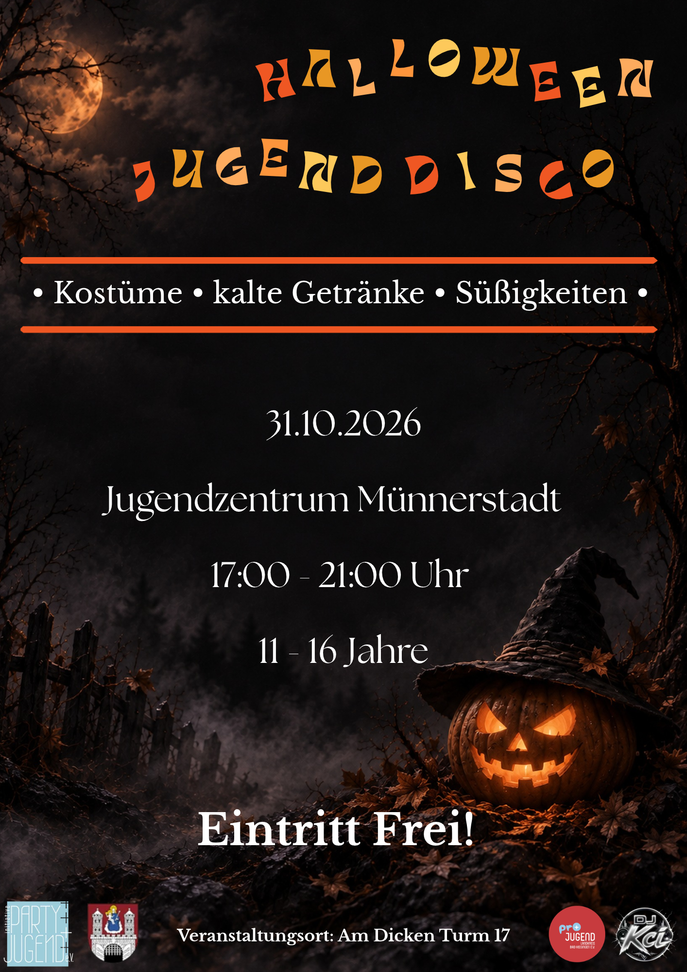 Flyer: Halloween Teenieparty Münnerstadt
